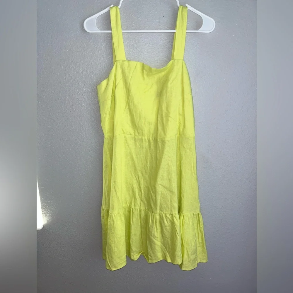 NY&Co Yellow Linen Blend Flare Dress (NWT) - Picture 8 of 8